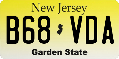 NJ license plate B68VDA