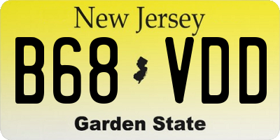 NJ license plate B68VDD