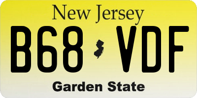NJ license plate B68VDF