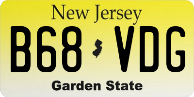 NJ license plate B68VDG