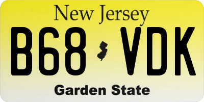 NJ license plate B68VDK