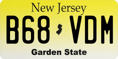 NJ license plate B68VDM
