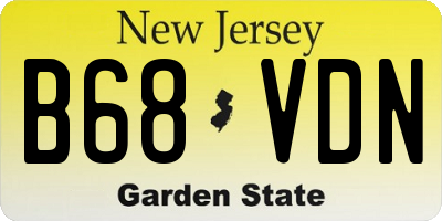 NJ license plate B68VDN