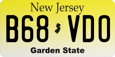 NJ license plate B68VDO