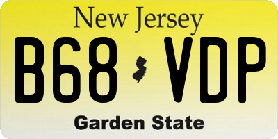 NJ license plate B68VDP