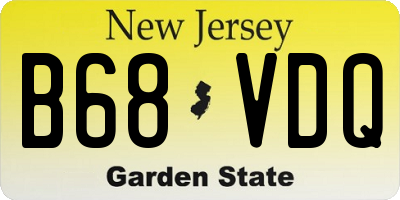 NJ license plate B68VDQ