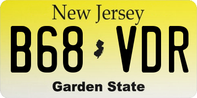 NJ license plate B68VDR
