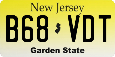 NJ license plate B68VDT