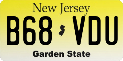 NJ license plate B68VDU