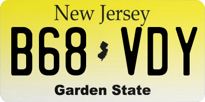 NJ license plate B68VDY