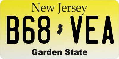 NJ license plate B68VEA