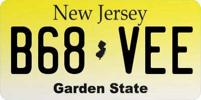 NJ license plate B68VEE