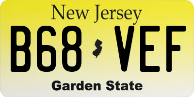 NJ license plate B68VEF