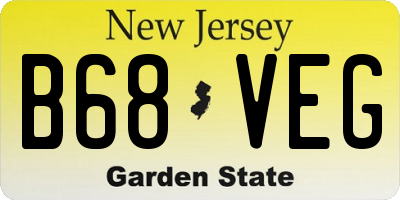 NJ license plate B68VEG