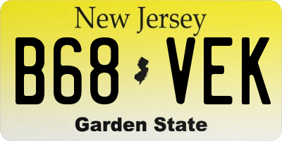 NJ license plate B68VEK