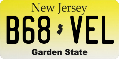 NJ license plate B68VEL