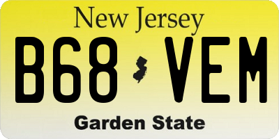 NJ license plate B68VEM