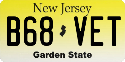 NJ license plate B68VET