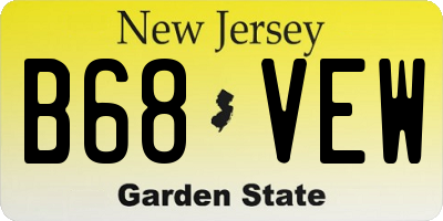 NJ license plate B68VEW