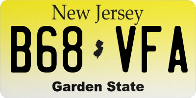 NJ license plate B68VFA