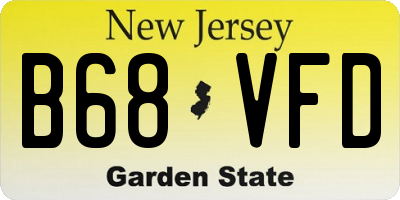 NJ license plate B68VFD