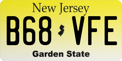 NJ license plate B68VFE
