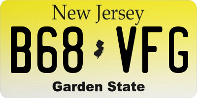 NJ license plate B68VFG
