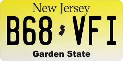 NJ license plate B68VFI