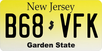 NJ license plate B68VFK