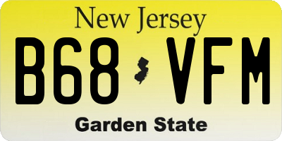 NJ license plate B68VFM