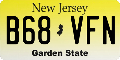 NJ license plate B68VFN