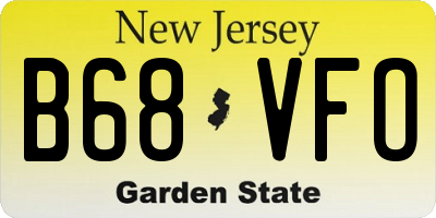 NJ license plate B68VFO