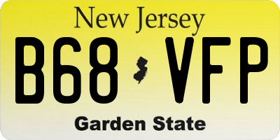 NJ license plate B68VFP