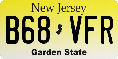 NJ license plate B68VFR