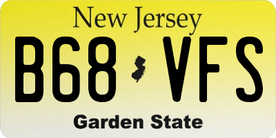 NJ license plate B68VFS