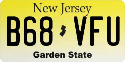 NJ license plate B68VFU