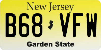 NJ license plate B68VFW