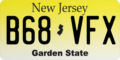 NJ license plate B68VFX