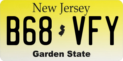 NJ license plate B68VFY