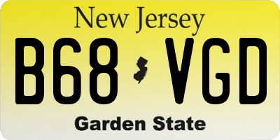 NJ license plate B68VGD