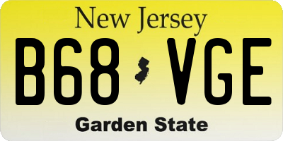 NJ license plate B68VGE