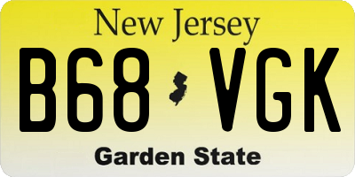 NJ license plate B68VGK