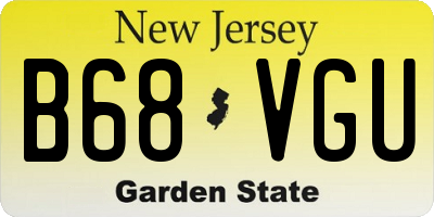 NJ license plate B68VGU