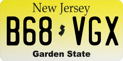 NJ license plate B68VGX