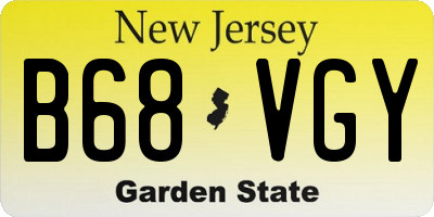 NJ license plate B68VGY