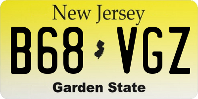 NJ license plate B68VGZ
