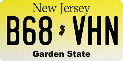NJ license plate B68VHN