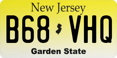 NJ license plate B68VHQ