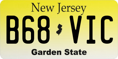 NJ license plate B68VIC