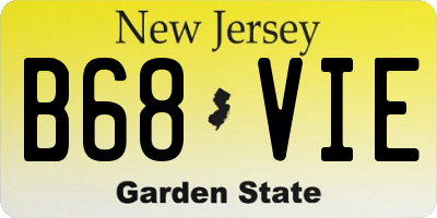 NJ license plate B68VIE